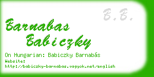 barnabas babiczky business card